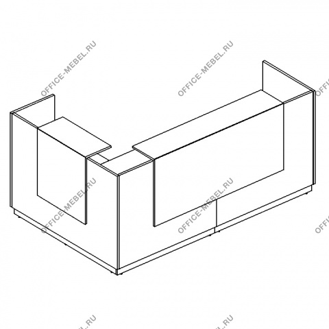Стойка ресепшен угловая л\п (полки высокие) А4 9872 на Office-mebel.ru