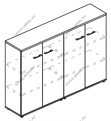 Шкаф средний комбинированный закрытый (топ ДСП) МР 9492 на Office-mebel.ru