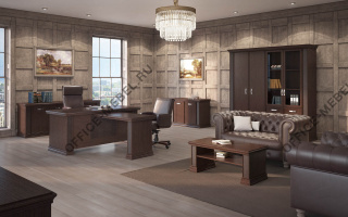 Порто (Юнитекс) - Кабинеты руководителя из материала Шпон красного дерева из материала Шпон красного дерева на Office-mebel.ru