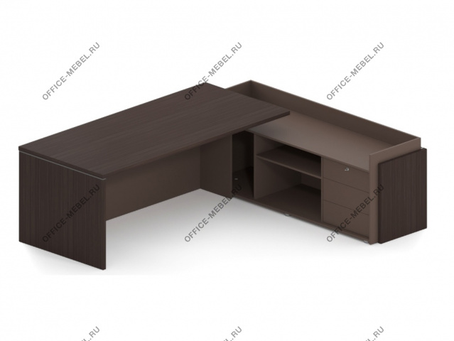 Стол руководителя на опорной тумбе с накладными фасадами (левый / правый) SN12.2119L / SN12.2119R на Office-mebel.ru