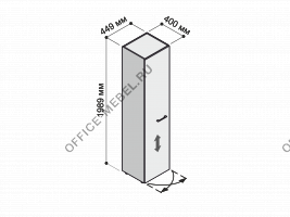 Шкаф высокий узкий с 1-ой дверью MDF602+628 на Office-mebel.ru