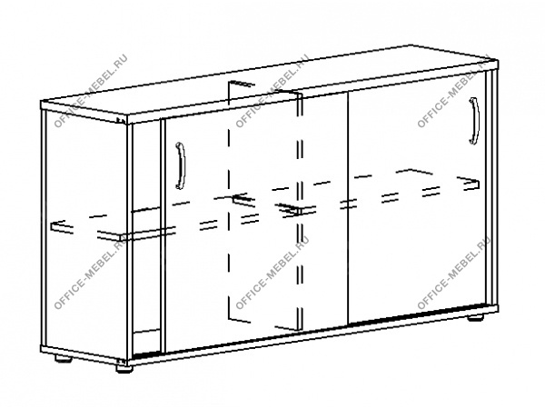Шкаф-купе низкий (для 2-х столов 700) А4 303 БП на Office-mebel.ru