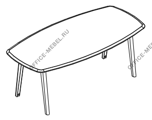 Стол для переговоров овальный на опорах МР Б1Б 148 на Office-mebel.ru