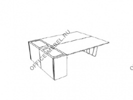 Двойной стол с боковым пьедесталом DK146BLT на Office-mebel.ru