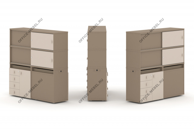 Набор №24. Тумба двойная с надставкой высокой ES.NB.2V-24 на Office-mebel.ru