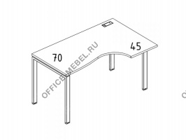 Стол эргономичный правый "Классика" на металлокаркасе UNO А4 Б1 042 БП на Office-mebel.ru