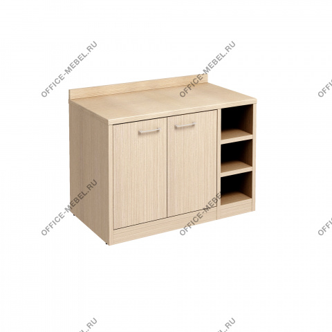 Шкаф низкий с открытой секцией с полками КР 121 на Office-mebel.ru