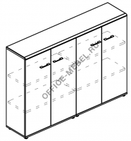 Шкаф средний комбинированный закрытый (топ МДФ) МР 9392 на Office-mebel.ru
