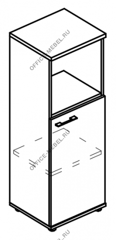 Шкаф средний узкий полузакрытый (топ ДСП) МР 9462 на Office-mebel.ru