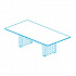 Стол для переговоров, столешница в шпонированной отоделке, опоры в отделке натуральной кожей VN701 W L на Office-mebel.ru 1