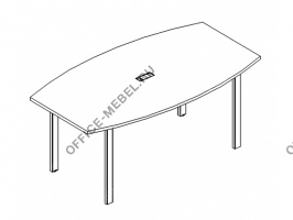  Стол для переговоров фигурный на металлокаркасе UNO А4 Б1 111 БП на Office-mebel.ru