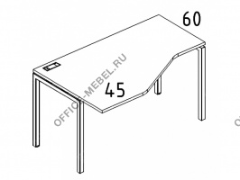Стол эргономичный левый "Техно"на металлокаркасе DUE А4 Б2 055 БП на Office-mebel.ru
