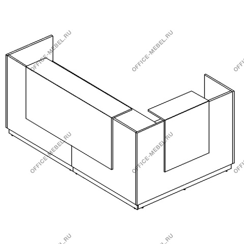 Стойка ресепшен угловая л\п (полки высокие) с подсветкой  А4 9873 на Office-mebel.ru