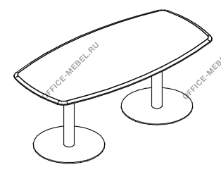 Стол для переговоров овальный на опорах-колоннах МР 165 на Office-mebel.ru