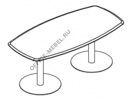 Стол для переговоров овальный на опорах-колоннах МР 165 на Office-mebel.ru