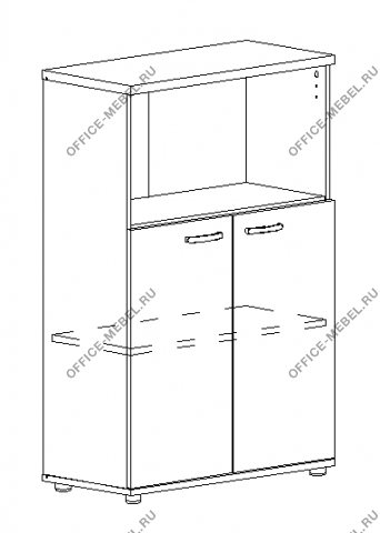 Шкаф средний полузакрытый А4 9363 на Office-mebel.ru