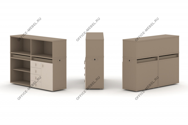 Набор №7. Тумба двойная с надставкой низкой ES.NB.2N-7 на Office-mebel.ru