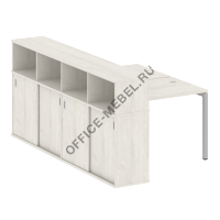 Рабочая станция на П-образном м/к с опорным шкафом-купе 40БП.РС-СШК-4.1 Т на Office-mebel.ru