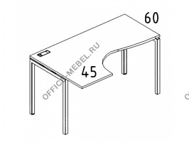 Стол эргономичный левый "Классика" на металлокаркасе DUE А4 Б2 033 БП на Office-mebel.ru
