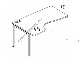 Стол эргономичный левый "Классика" на металлокаркасе DUE А4 Б2 045 БП на Office-mebel.ru