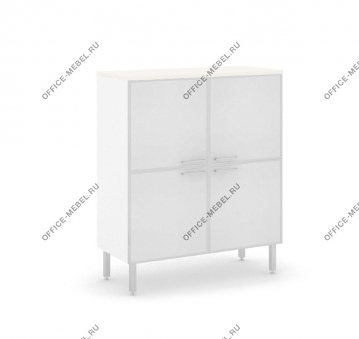 TETTO Шкаф белый 4 стекл.двери TETTO H.117 glass doors, top WHITE на Office-mebel.ru