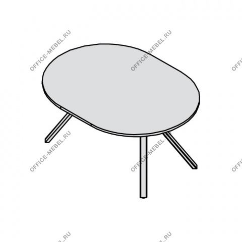 Стол переговорный опоры черные AS180B/W на Office-mebel.ru