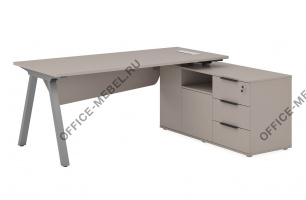 Стол руководителя с опорной тумбой П/Л MP140.U727 на Office-mebel.ru
