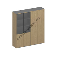 Шкаф для документов высокий 4-дверный для одежды с дополнением+высокий комбинированный ИН 359 ГР на Office-mebel.ru
