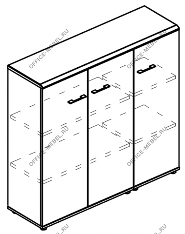 Шкаф средний комбинированный закрытый (топ МДФ) МР 9389 на Office-mebel.ru