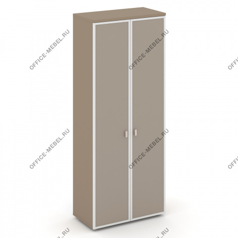 Шкаф высокий широкий (2 высоких фасада стекло Лакобель  IVORY / UMBRA в раме) ES.ST-1.10R I/U  на Office-mebel.ru