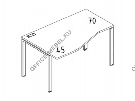 Стол эргономичный левый "Техно" на металлокаркасе UNO А4 Б1 065 БП на Office-mebel.ru