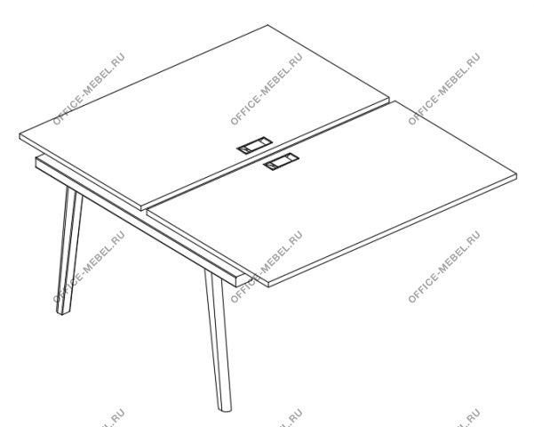 Секция стола рабочей станции (2х120) АЛ 9176-1  на Office-mebel.ru
