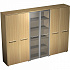 Шкаф комбинированный (закрытый - стекло - одежда) МЕ 375 на Office-mebel.ru 1