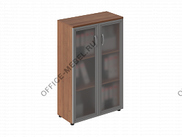 Шкаф средний закрытый-стекло матовое в профиле 22/131.01-2 на Office-mebel.ru