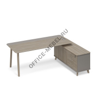 Стол на опорной тумбе комбинированный л\п ТМ В2 103 МП на Office-mebel.ru