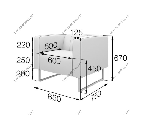 Мягкая мебель для офиса Кресло КС1-60 на Office-mebel.ru