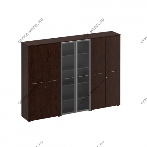 Шкаф комбинированный (закрытый - стекло - одежда) МЕ 375 на Office-mebel.ru