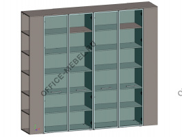 Двойной шкаф для документов с боковыми стеллажами JNO938.U727 на Office-mebel.ru