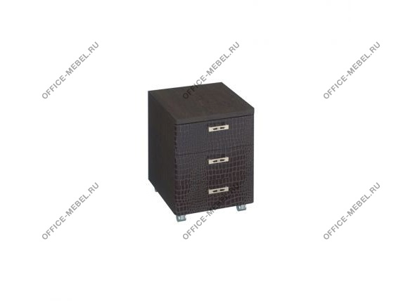 Тумба выкатная без замка, декорированные кожей фасады КМ-93920 на Office-mebel.ru