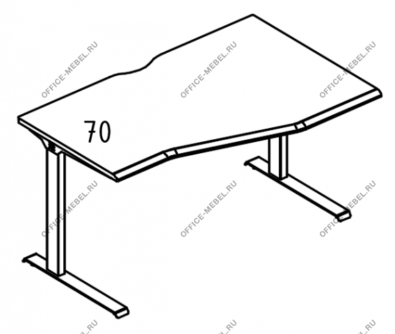 Стол эргономичный "Техно" на металлокаркасе МL (1 скос) правый МР А2 064.02 на Office-mebel.ru