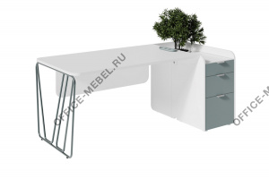 Композиция стол с ажурной ногой и П/Л тумбой  ART901R.U604 на Office-mebel.ru