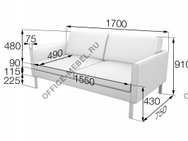 Диван двухместный OL2 на Office-mebel.ru