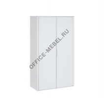 ГАЛА/GALA Гардероб, 2 двери БЕЛЫЙ LIB2/980 + LIBSH/980 WHITE crvGLASS на Office-mebel.ru
