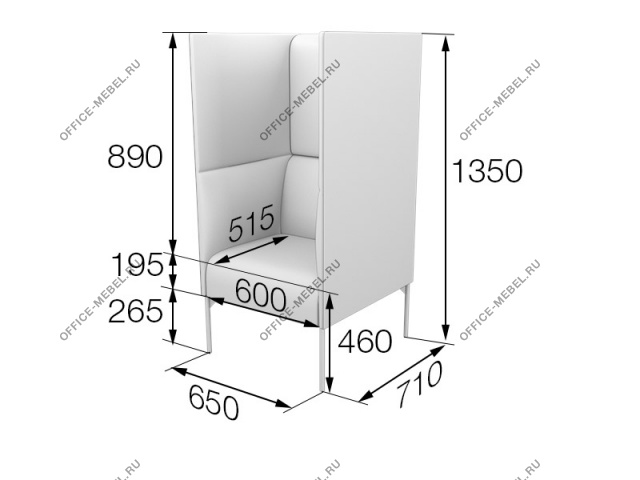 Мягкая мебель для офиса Кресло высокое Brd1H-2 на Office-mebel.ru