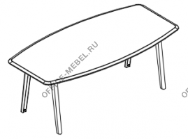 Стол для переговоров фигурный на опорах МТ МР Б1Б 142 на Office-mebel.ru