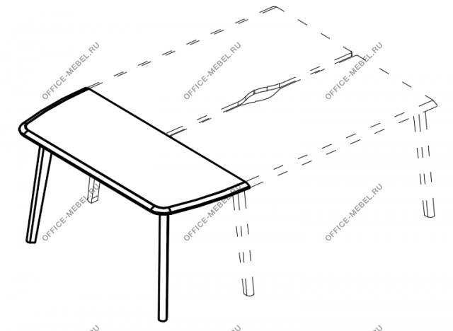 Брифинг-приставка боковая на опоре MТ МР Б1Б 077 на Office-mebel.ru