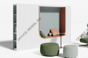 Композиция гардероб с мягкой нишей и боковыми стеллажами ART908.U604 на Office-mebel.ru