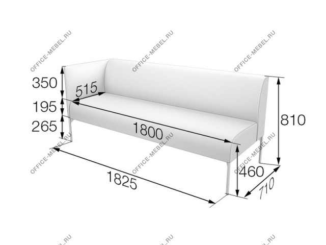 Мягкая мебель для офиса Секция 3-местная правая (левая) Brd3R(3L) на Office-mebel.ru
