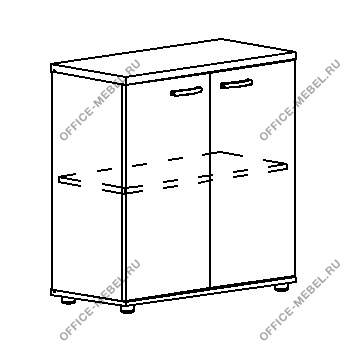 Шкаф низкий закрытый А4 9351 на Office-mebel.ru