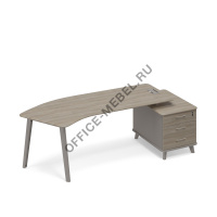 Стол эргономичный правый на тумбе малой (тип 5) ТМ М1 132 на Office-mebel.ru